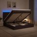vidaXL Lit plateforme avec matelas et éclairage LED, marron foncé, 160 x 200 cm