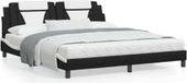 Maison Exclusive - Cadre de lit Viana, avec matelas, noir et blanc, 180 x 200 cm, similicuir