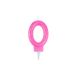 Homéa Glitter Birthday Candle Number 0 H 7.5 cm Pink