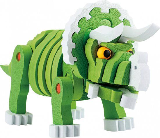 Toi-toys Knutselpuzzel Tricera Junior 3D - 59 Stukjes - Groen