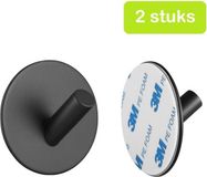 XIVADA Handdoekhaakjes Zelfklevend Zwart RVS - Set van 2