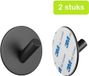 XIVADA Handdoekhaakjes Zelfklevend Zwart RVS - Set van 2
