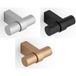 Viefe NOBB Bouton de meuble en aluminium, 52 x 45 mm, aspect acier inoxydable