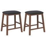 VidaXL Barstoelen met kussens 2 stuks massief rubberhout bruin