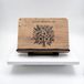 Zeo Wood Présentoir à livres Bois – Support de livres – Présentoir de livre de cuisine – Support de tablette – Cadeau pour grand-mère - Réglable - Motif floral - 30x20 cm