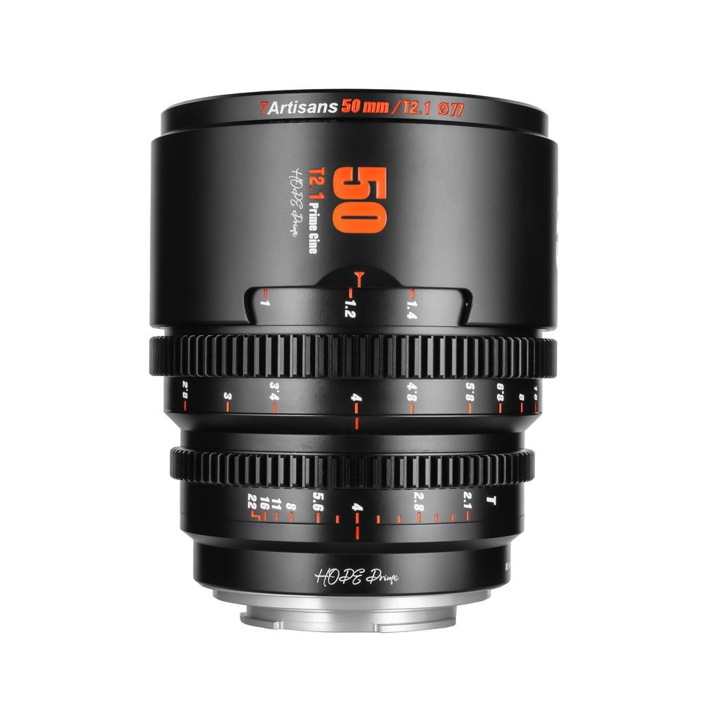 7Artisans HOPE Prime S35 50mm T2.1 Cinema Lens - Canon RF - Black