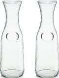 Zeller carafe à eau/vin - 4x - sans bouchon - verre - 1L - pichet - transparent