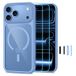 Tech-Protect Coque iPhone 17 Pro/18 Pro MagOne MagSafe CC avec 2 protecteurs d'écran Glass+ - Bleu clair / Transparent