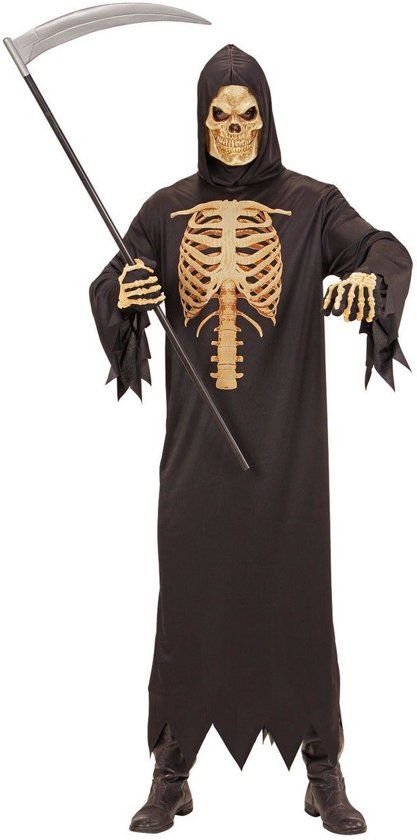 Widmann Beul & Magere Hein Kostuum Realistische Borstkas Reaper Man Large Carnaval kostuum Verkleedkleding