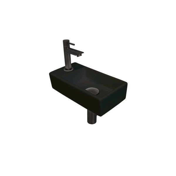 Ink Versus fonteinset 36x9x18cm kraangat links Porselein Mat zwart/metal black 1805355