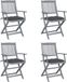 Acacia bois Chaise pliante Ensemble de 4 avec Coussins