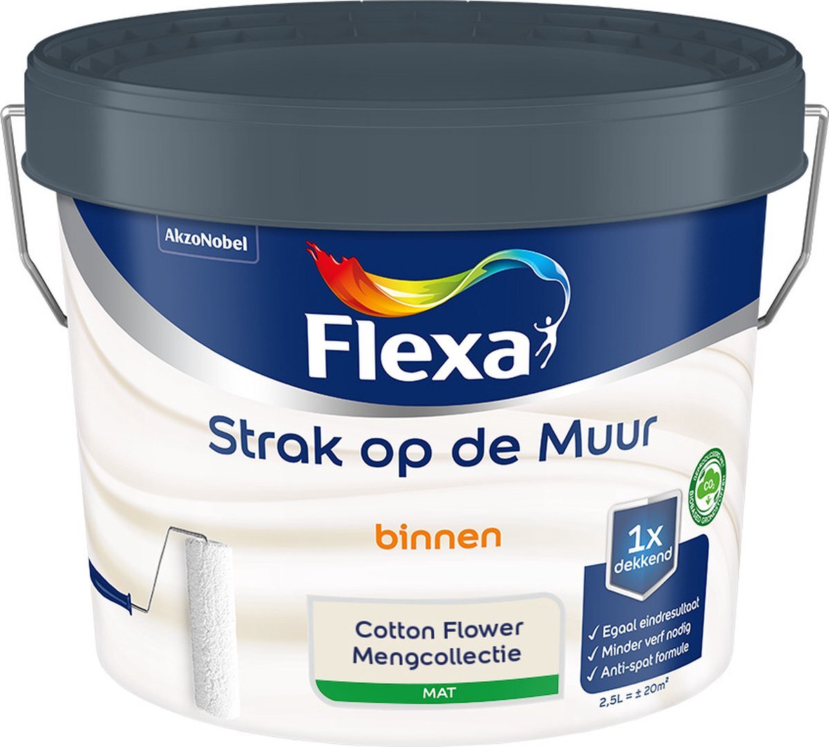 FLEXA Strak op de muur Muurverf - Mengcollectie - Cotton Flower - 2,5 liter