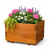 IvoQ Vierkante Plantenbak Hout - Voor Buiten & Binnen - Luxe Houten Bloembak - FSC Gecertificeerd - 40x40x32 cm