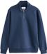 Next Heren Sweatshirt van jersey met hoog katoengehalte en kwartrits - Blauw