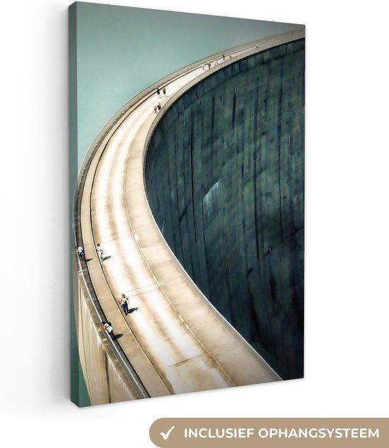 OneMillionCanvasses Canvas Print - Dam Water Architecture Landscape - 80x120cm