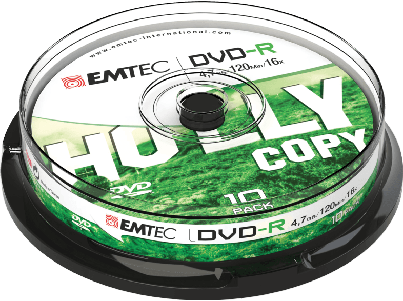 Emtec Pack 10 DVD-R 4.7 GB 16 x Cakebox (ECOVR471016CB