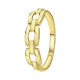 Lucardi Dames Ring gourmetschakel - Ring - Cadeau - 14 Karaat Goud - Geelgoud