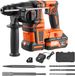 Sans marque Perforateur SDS-Plus - Marteau rotatif - 20 V sans balai - Ø 20,6 mm Forage - Chargeur & 3 forets inclus - Burin plat et pointu - Avec sac - Pour béton/maçonnerie - Noir/Orange