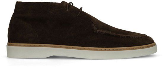 Manfield - Heren - Bruine suède veterschoenen - Maat 45