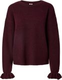 Pieces Trui Pcsally Ls Frill Cuff Knit Noos Bc 17166005 Winetasting/melange Dames Maat - XS