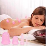 New Age Devi Massagecups - Set van 4 stuks - Roze - Inclusief massageborstel