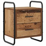 vidaXL Hangend nachtkastje Oud hout 40 x 30 x 50 cm Bewerkt hout