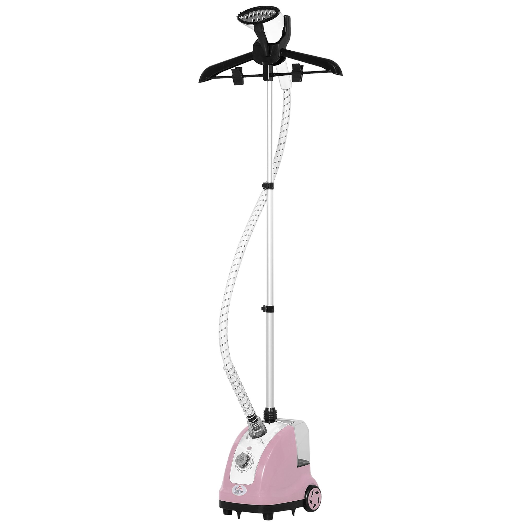 Homcom Verticaal Stoomstrijkijzer 1800W 1,4L met verstelbare temperatuur Roze