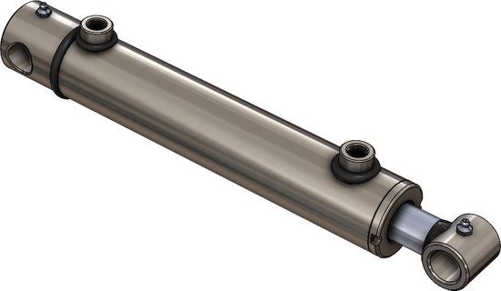 Spare Parts Holland Hydraulische Cilinder Dubbelwerkend met Bevestiging 32/20/500 - Zwart - Metaal - 1 jaar garantie
