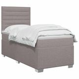 vidaXL Boxspringbed met matras, taupe, 100 x 200 cm, gestoffeerd