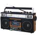 Supersonic SC-3201TBTWOD Bluetooth Retro 4 Band Radio Cassette USB Wood