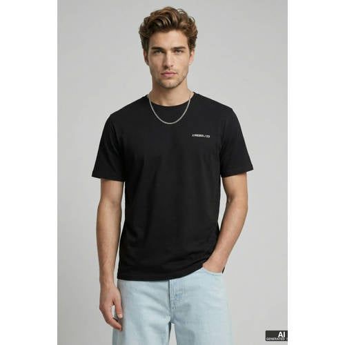 JJ REBEL JACK&JONES JREBEDDIE SS TEE Jongens T-shirt L Katoen Zwart
