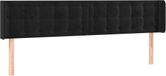 vidaXL Hoofdbord fluweel zwart 203x16x78/88 cm