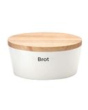 Continenta 1012325010 Broodpot met houten deksel, ovaal, bruin, 27 x 20 x 13 cm