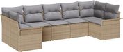 vidaXL - Tuinbank - Set - 7 - st - Beige - Poly - rattan