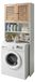Armoire pour machine à laver, 4 compartiments, blanc, 185,5 x 65 x 24 cm