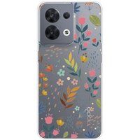 1001 coques Oppo Bedrukt siliconen hoesje compatibel met Oppo Reno 8 5G Fleurs colorees