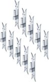 Alberts 864026 Klem op plaat | DI haak, eind karper staart | blauw verzinkt | doornmaat Ø14 mm | plaat 205 x 54 mm | Set van 10
