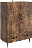 vidaXL Dressoir met lade Gerookt eiken 66 x 34,5 x 95 cm Bewerkt hout