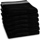 DDDDD Africa Keukendoek - Set van 6 - Katoen - Keukenhanddoeken - Effen & Print - Zwart-wit