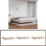 vidaXL Bedframe zonder matras, cappuccino-bruin, 200x200 cm, kunstleer