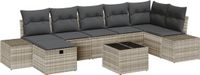 vidaXL Bankstel 8-delig Polyrattan Lichtgrijs/Donkergrijs