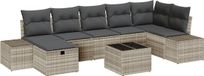 vidaXL Bankstel 8-delig Polyrattan Gris Clair/Gris Foncé