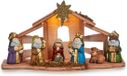 Krist+ Crèche pour enfants - avec figurines et éclairage - 30 cm - crèche pour enfants/chambre d'enfant