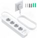 Prise rétractable avec 2 USB C - Multiprise 4 voies - Prise encastrable - 4000 W - 16 A - Pour plan de travail - 2 m