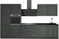Vicco Complete keukeneenheid Fame-Line, Groen-Goud Landhuis/Antraciet, 340 cm zonder werkblad