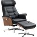 Fauteuil Inclinable Avec Repose-pieds, Pivotant À 360°, Fonction Inclinable, Fauteuil De Lecture, Noir, 80 X 84 X 108 Cm