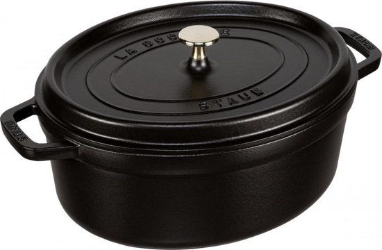 Staub Braadpan Ovaal Cocotte Zwart - ø 31 cm / 5.5 liter