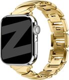Bandz Premium Metaal Band ‘Twisted’ Goud – premium stijlvol RVS bandje – geschikt voor Apple Watch 1/2/3/4/5/6/7/8/9/10/11/SE (38/40/41/42mm)