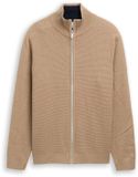 Tom Tailor - Gebreid vest van katoen - Maat XL - hazel brown melange