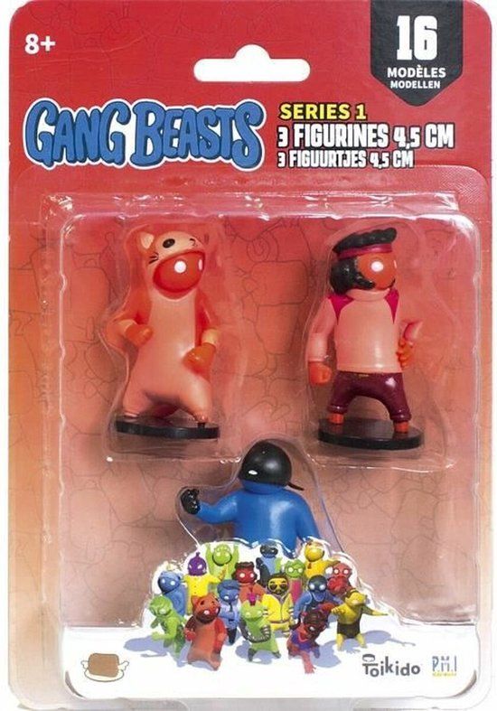 Lansay Gang Beasts Lot #4 - Actiefiguren - 4,5 cm - 3 Onderdelen